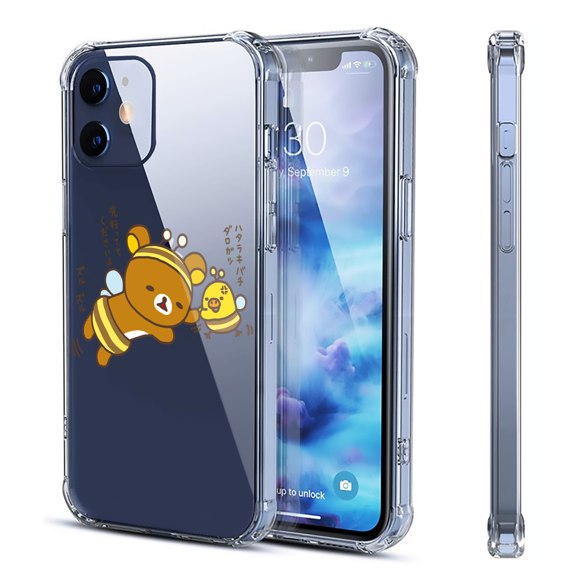 （画像用） リラックマ リラックマ キイロイトリ Rilakkuma Korilakkuma Kiiroitori 【iPhone 12シリーズ対応】透明スマホケース（クリアソフトケース）